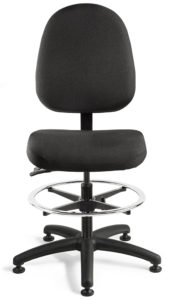 Adjustable Chrome Bevco 6500 Advanced Ergonomic Standard Chair 24 to 34 Height Adjustment 18 Dia Gray 
